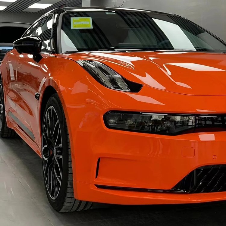 Air Bubble Free Car Protection Wrap Vinyl Film Glossy Bright Crystal vitality orange Car Body Wrapping Vinyl Film
