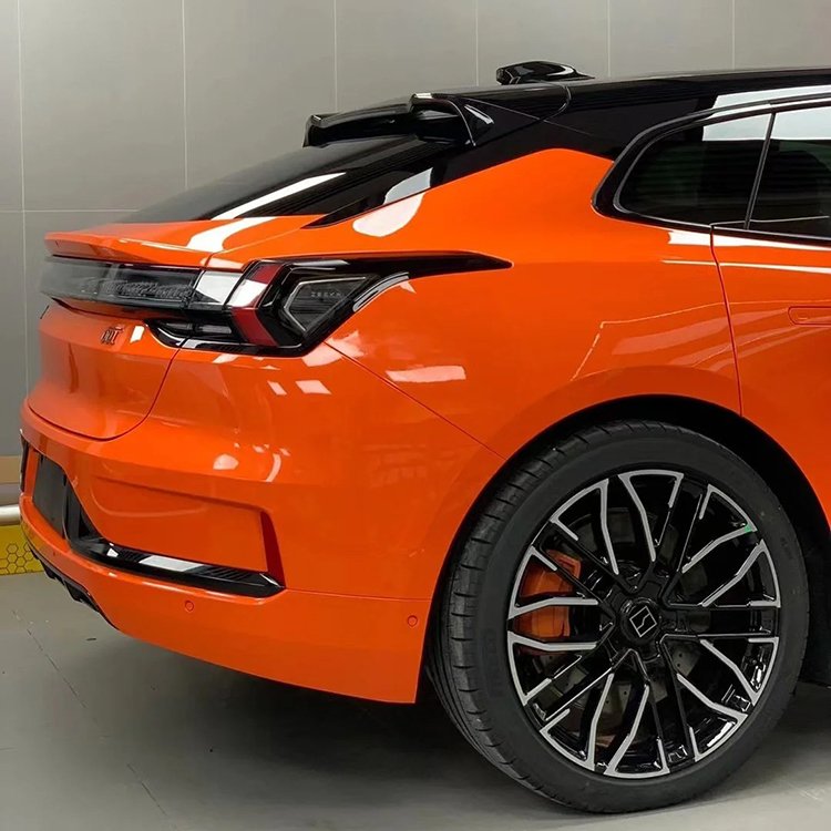Air Bubble Free Car Protection Wrap Vinyl Film Glossy Bright Crystal vitality orange Car Body Wrapping Vinyl Film