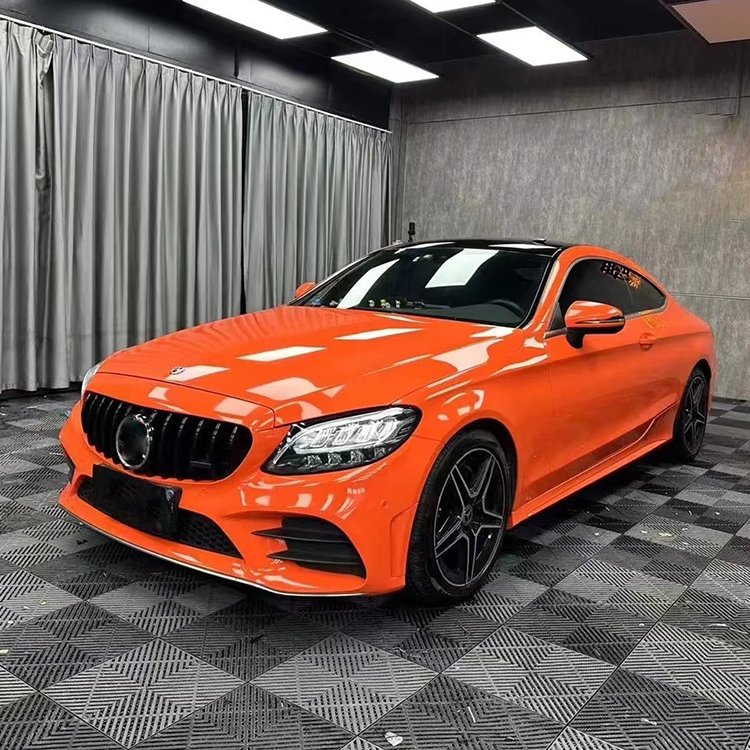 Air Bubble Free Car Protection Wrap Vinyl Film Glossy Bright Crystal vitality orange Car Body Wrapping Vinyl Film