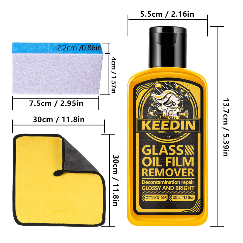 KD-025 Oem Wholesale Car Glass Oil Film Remover Car Glass Cleaner Car Cleaning Supplies 120ml