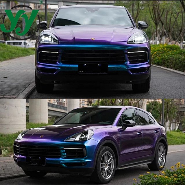 High Glossy Car Body Film Chameleon Pearl Glitter Vinyl Sticker Purple Blue Wrapping Foil Accessories for Vehicles