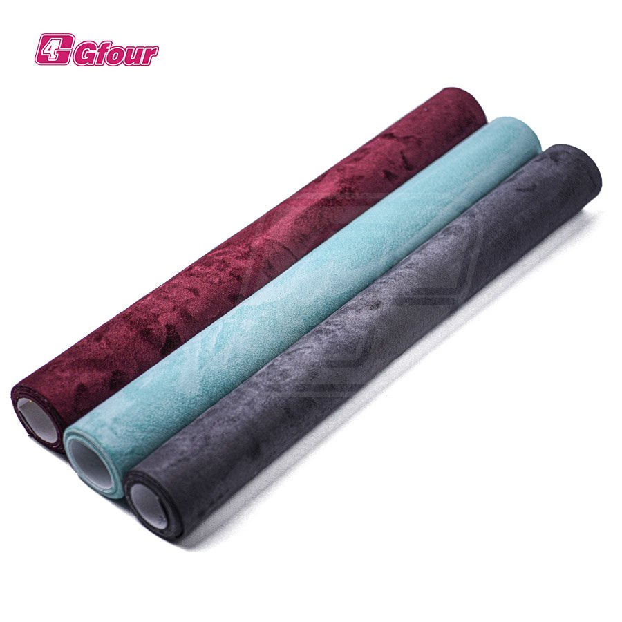 0.5 mm Velvet Suede PVC Faux Artificial Upholstery Synthetic Self Adhesive Leather Sticker Roll for Car Interior Repair