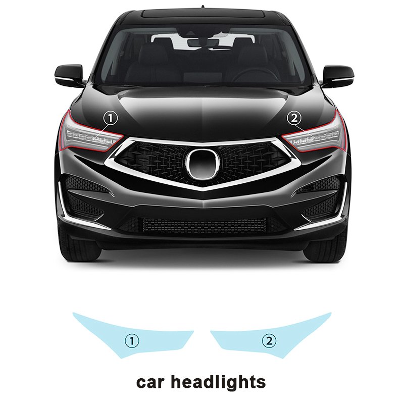 Car Front Headlamp Film for Acura RDX 2019 2020 2021 Tpu Transparent Protective Film Exterior Headlight Strips Car Sticker