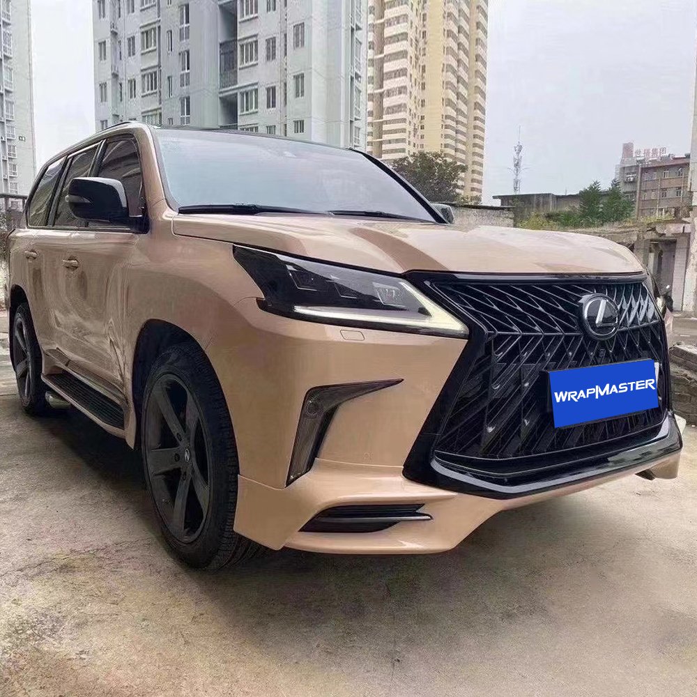 TSAUTOP 1.52*18m Super Glossy Crystal Milk coffee vinyl wrap car film with air channel cool car wraps ppf film