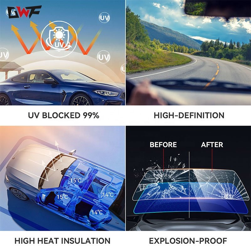 CR Ultra Hd 2ply Window Film Auto Car Tinted Film Irr 100% UV Protection Solar Protection Nano Ceramic Window Tint film