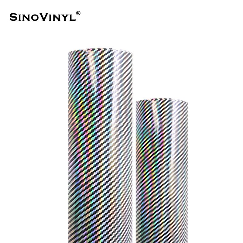 Hydrographic Film Carbon Fiber Chrome Rainbow Holographic Laser 2D Car Body Wrap Vinyl Film