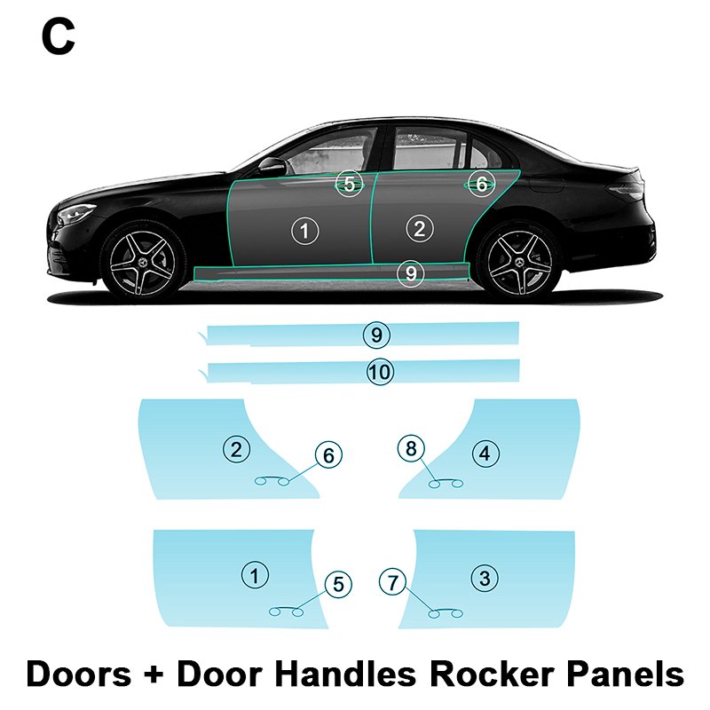 For Benz E Class W213 each part of the film TPU PPF pre-cut car anti-scratch self-healing transparent paint protective film