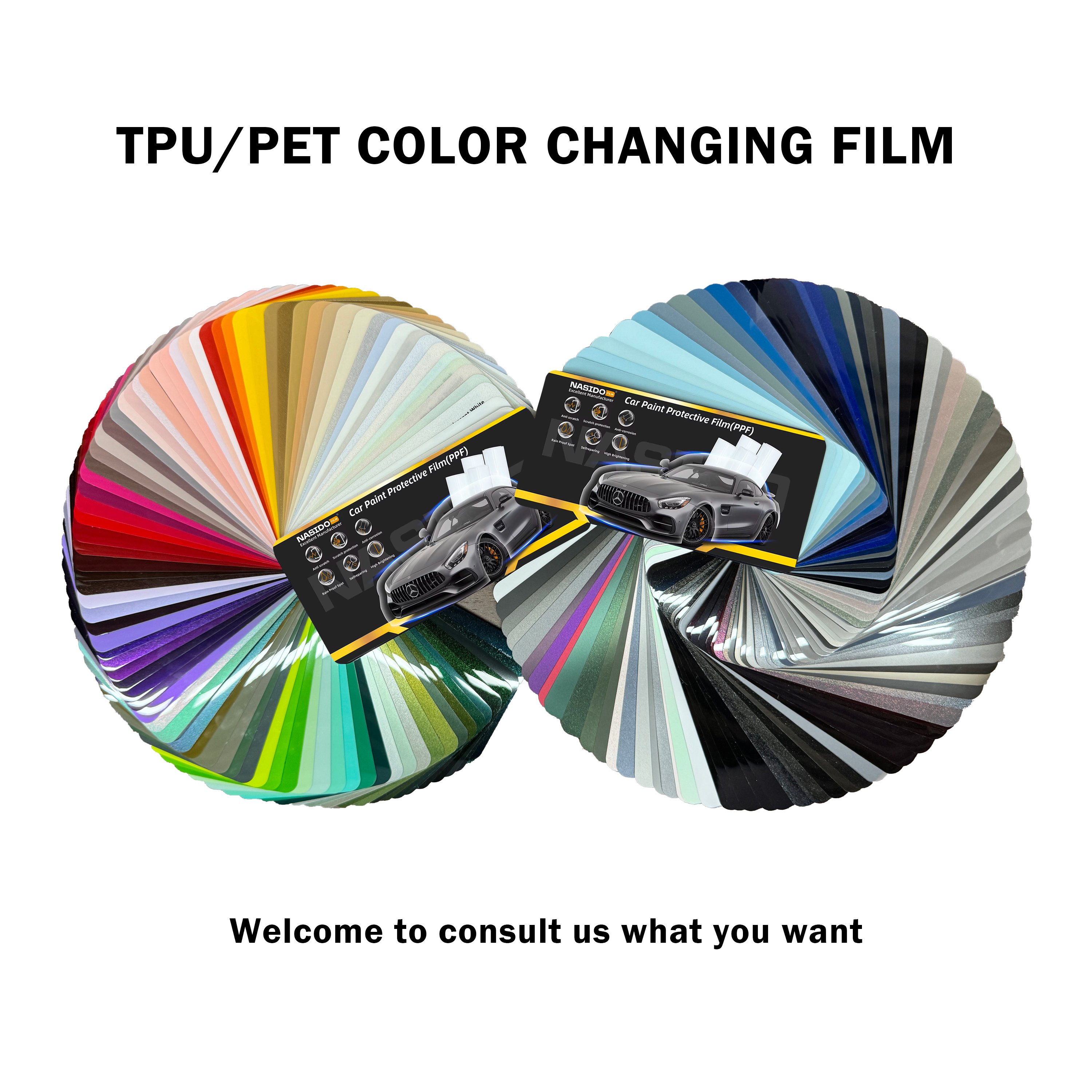 NASIDO PET changing color Car Films Ultra-Matte Chinese Red anti scratch for car wrapping ppf film
