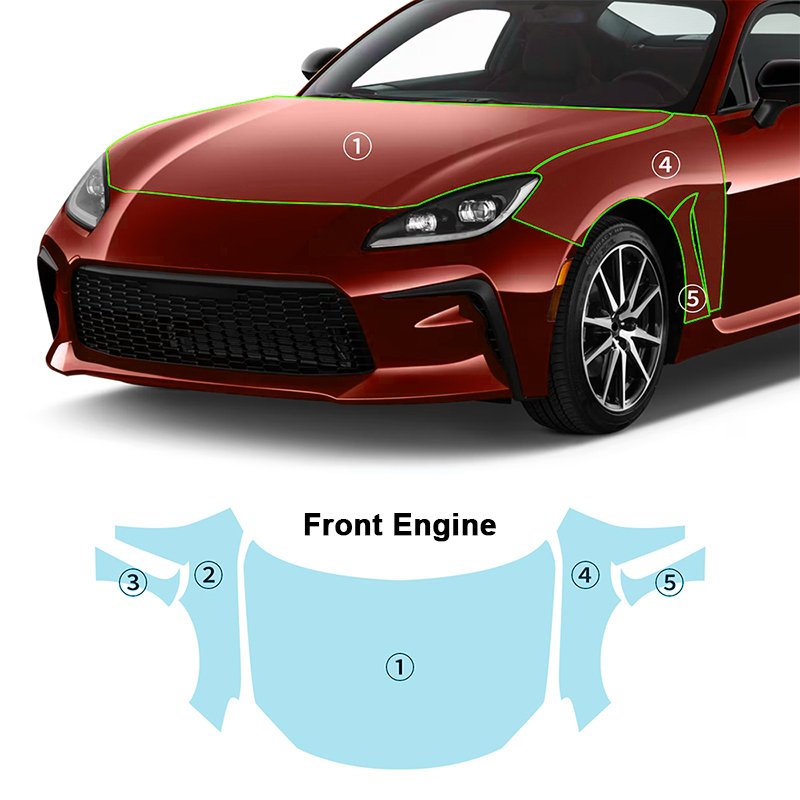 For Toyota GR86 2021-2023 each part of the film TPU PPF pre-cut car anti-scratch self-healing transparent paint protective film