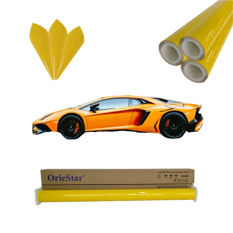 1.52*15m Scratch High Glossy Laminating Car Film Sunflower Yellow 7.5 Mil TPU PPF Anti-Scratch Body 5 Years Warranty for Ferrari