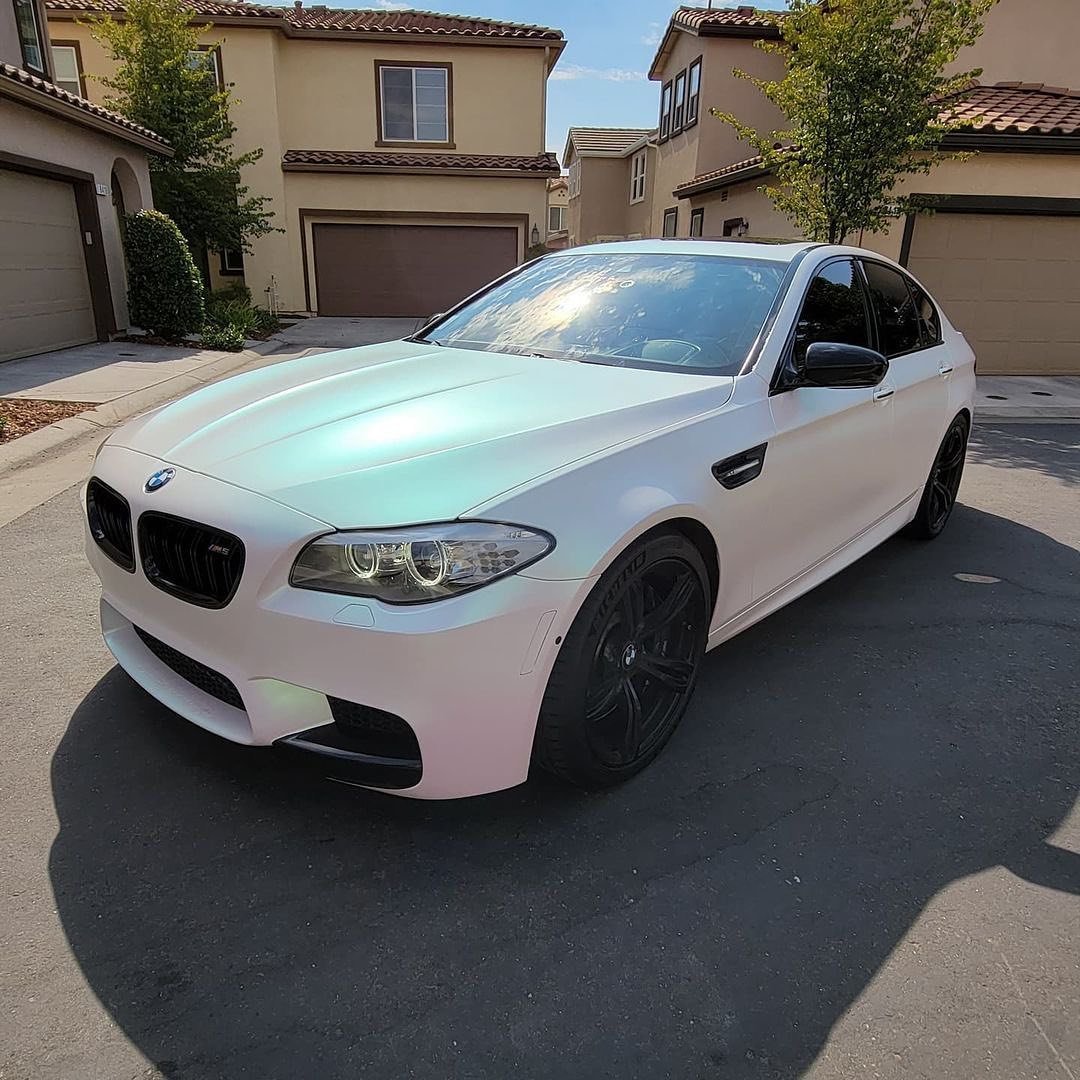 Low Initial tack PET Gloss Finish Iridescent Dawn White Aurora Car Wrap Vinyl Film