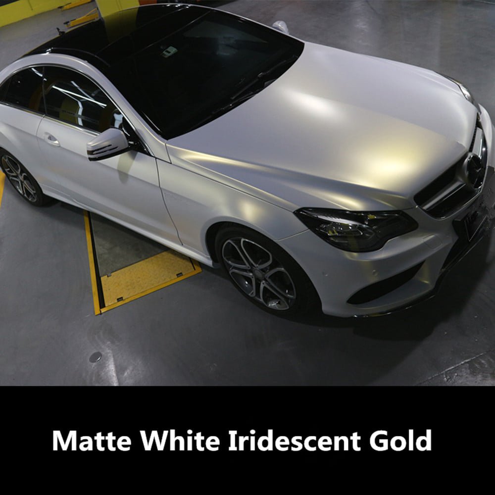 Low Initial tack PET Gloss Finish Iridescent Dawn White Aurora Car Wrap Vinyl Film