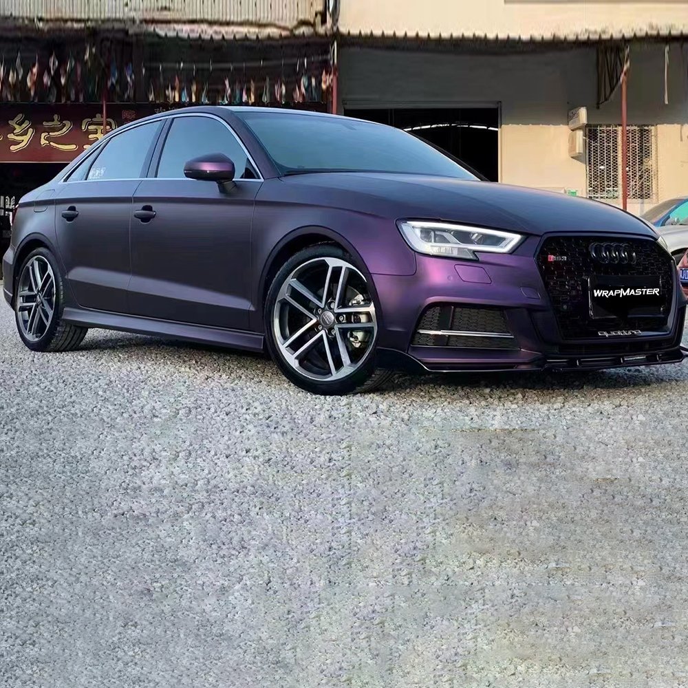 WRAPMASTER 1.52*18 meter PET ultimate flat purple vinyl wrap full car wrap cost