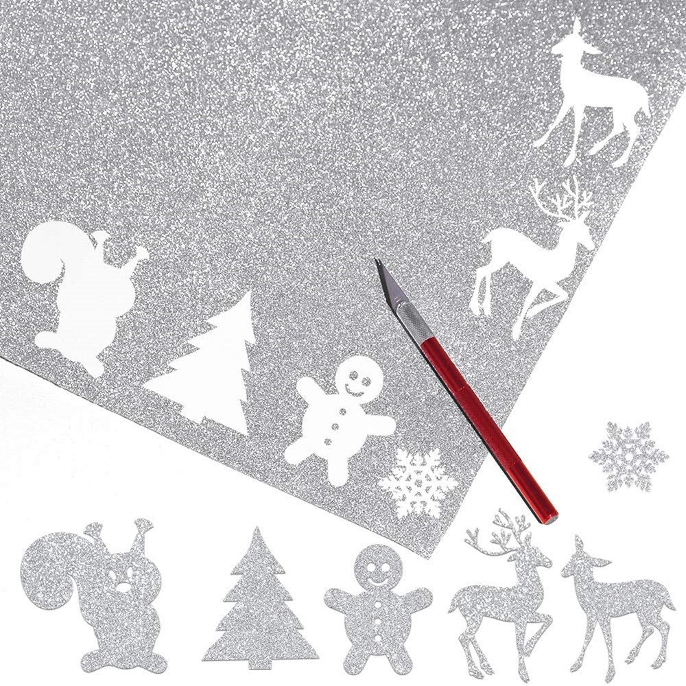 Glitter Purple 12" Width Sticky Auto Sticker Transfer Film Paper Self Adhesive Vinyl