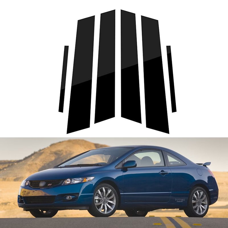 Suitable For Honda Civic Sedan 2006 2007 2008 2009 2010 2011 TPU exterior window BC center column transparent film