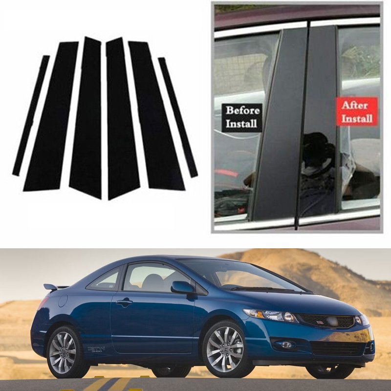 Suitable For Honda Civic Sedan 2006 2007 2008 2009 2010 2011 TPU exterior window BC center column transparent film