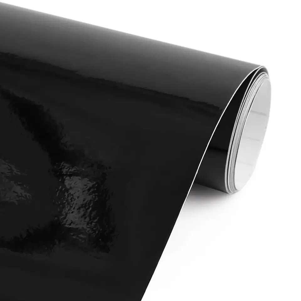Good Glue PVC air free no bubbles car vinyl protective glossy black vinyl car wraps for car body color change in 1.52*28m