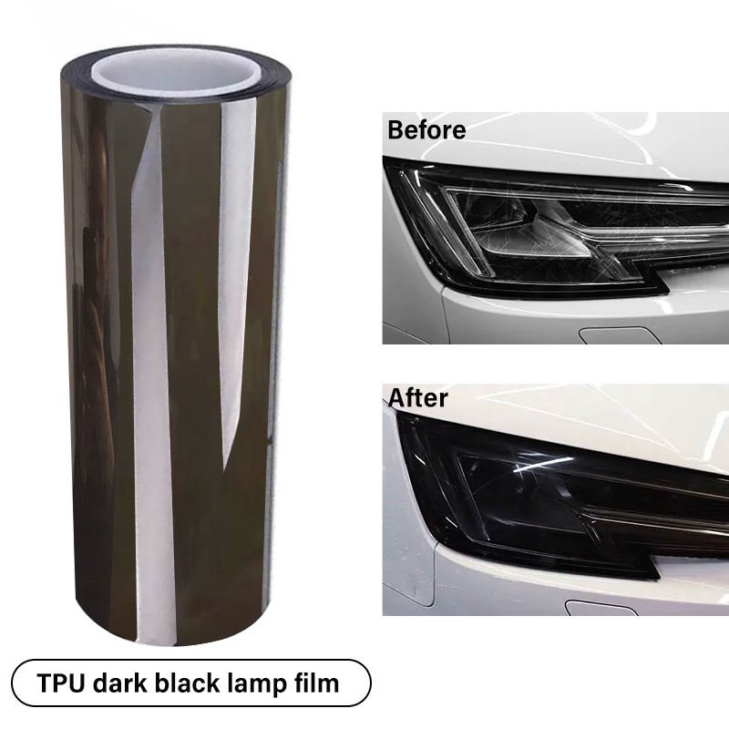 2024 wholesale Hot TPU car headlight film Ppf dark Black Car Headlight Protection Tint Film