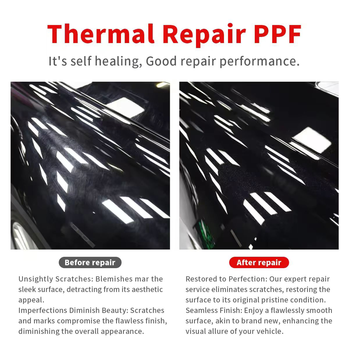 Small Size 6.5mil Self Healing Lamp Body Car Paint Lamp Baking Solar Film Self-healing Clear High Adhesive Car Film
