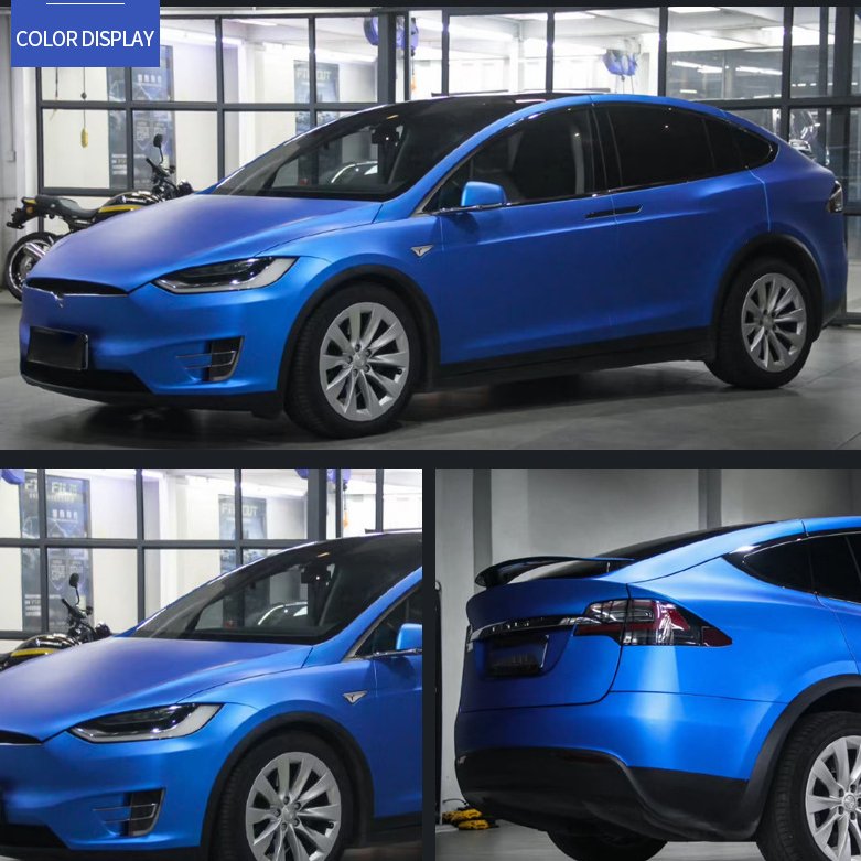 Matte Metallic King Blue PET Car Sticker Vinyl Wrap Satin Chrome Satin Chrome Film Premium Car Films