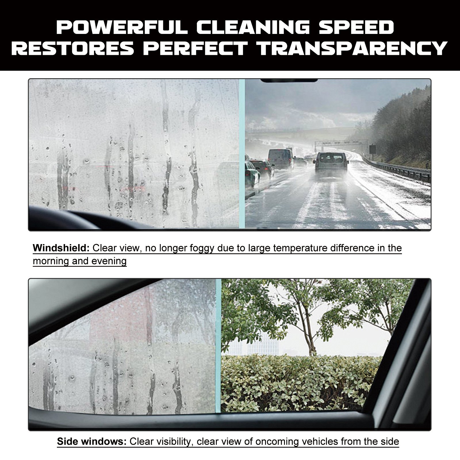 Car glass anti-fog agent, windshield degreasing agent, rainproof and water-repellent defogging agent, oil film cleaner