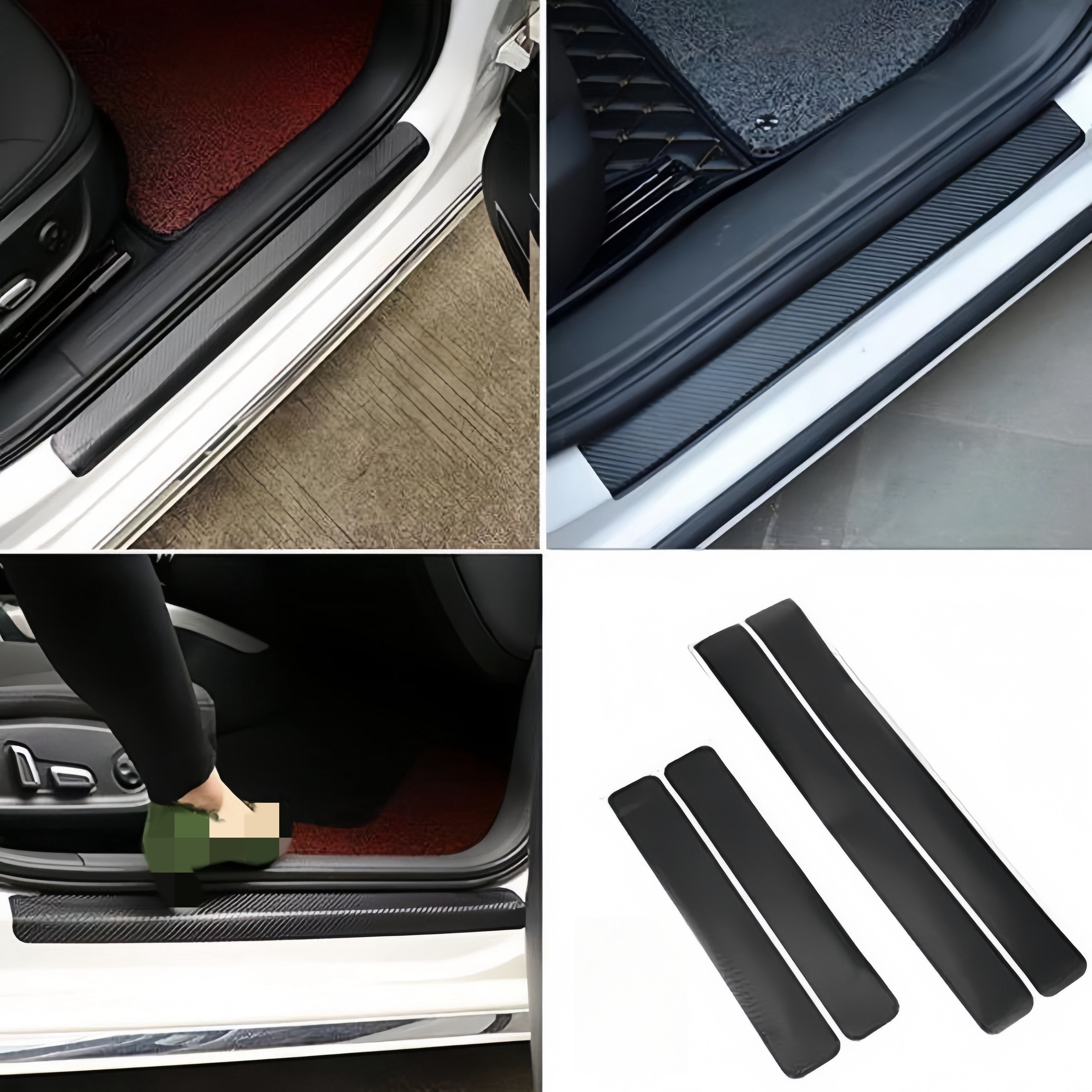 Custom-designed car door sill protection strip 4-piece scratch-resistant and wear-resistant protective door