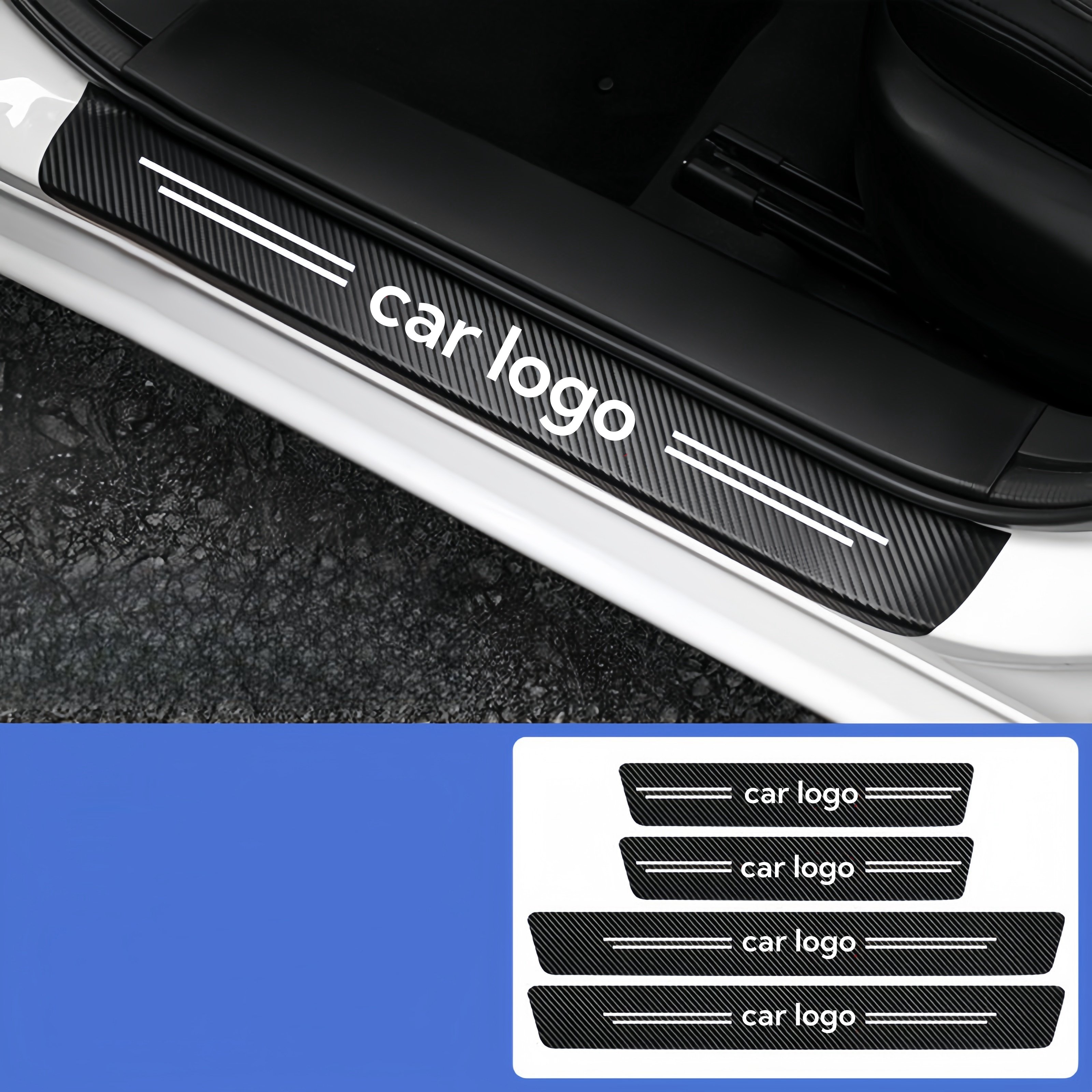 Custom-designed car door sill protection strip 4-piece scratch-resistant and wear-resistant protective door