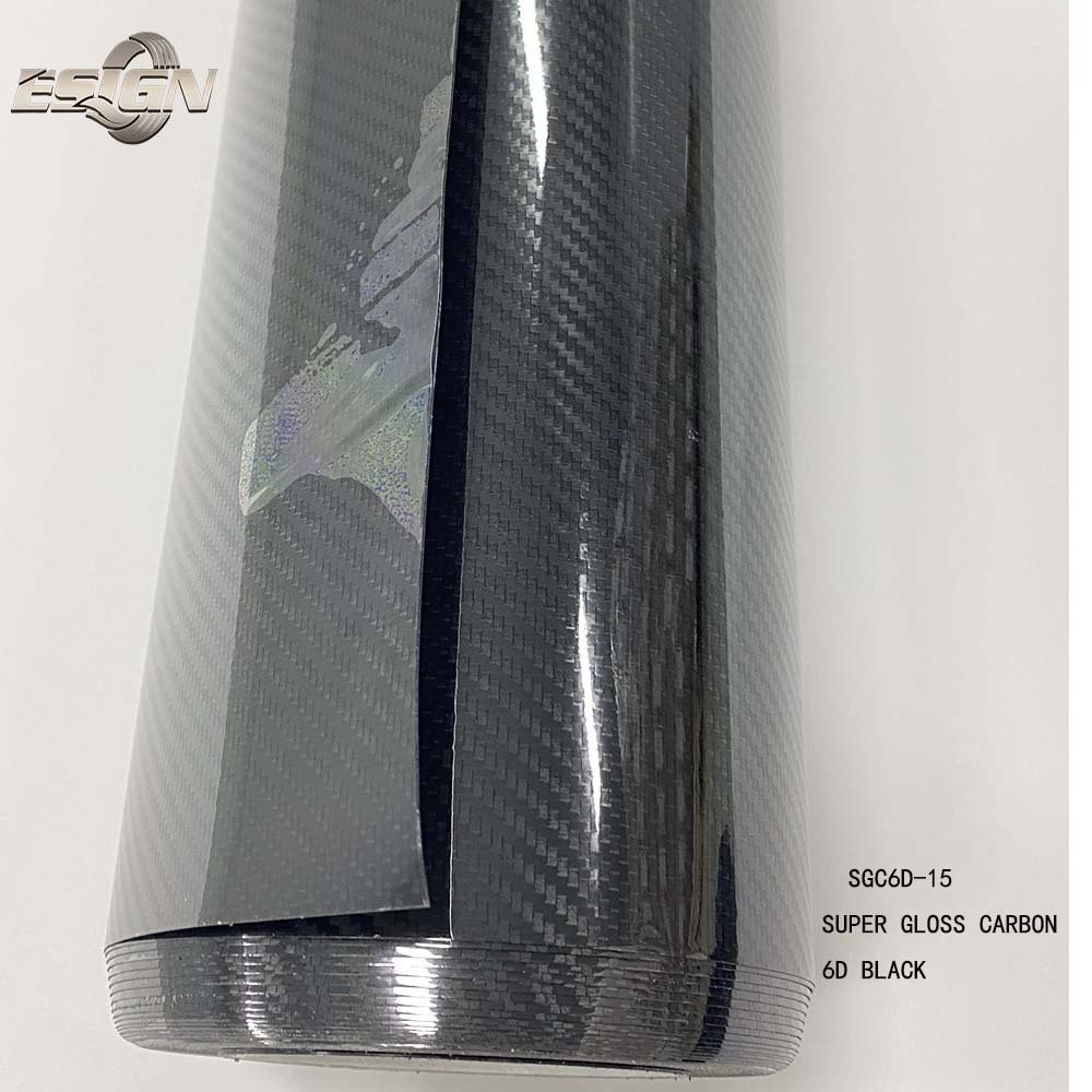 Super Gloss 6D Carbon Fiber Black Car Wrap Vinyl Film Sticker Automotive Accessories Protection Film