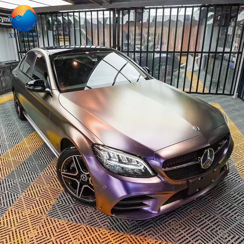 Guangzhou self adhesive matte chrome car wrap vinyl, gold vinyl car wrap film