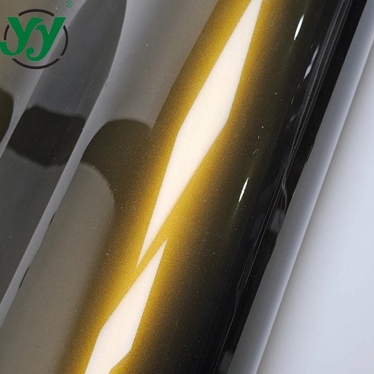High Glossy PET Back Metallic Midnight Gold car wrap adhesive vinyl Stickers on car Decal For Motorcycle Wrapping