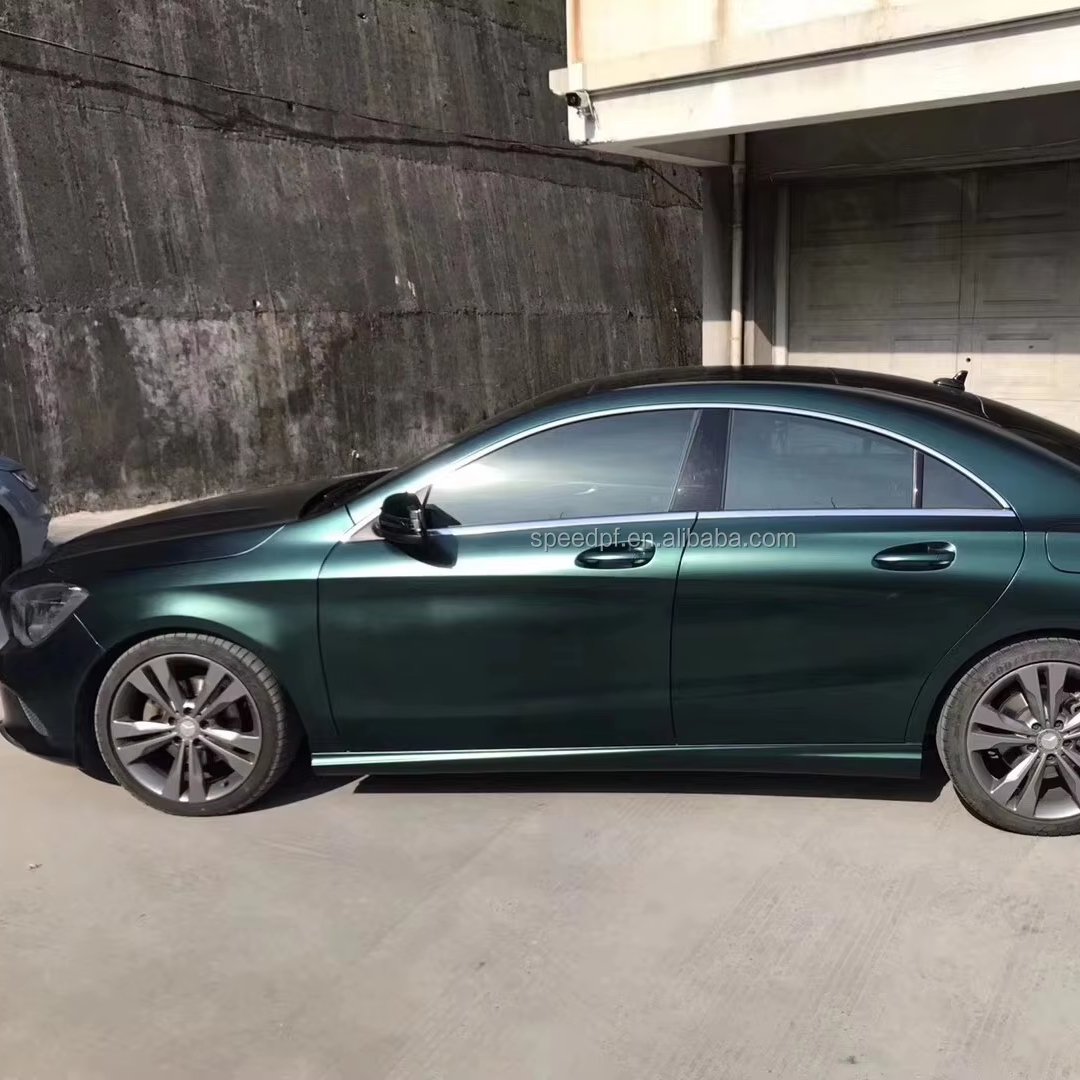 High quality high stretch anti- scratch 1.52*18m Matte Metallic Black Jade Green Vinyl Wrap Car Film