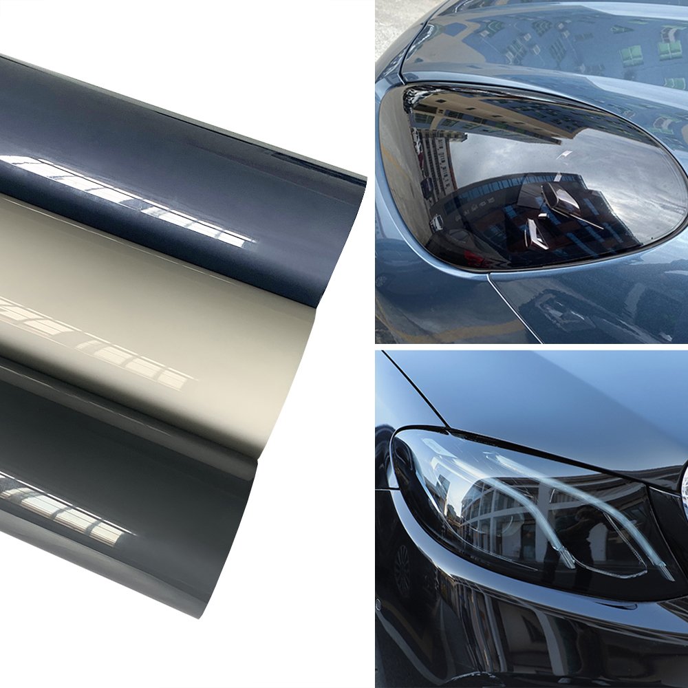 TPU Headlight Tinting Film Gloss TPH Headlight Fog Black/Transparent Tinted Wrap Protective Car Film DIY Cutting