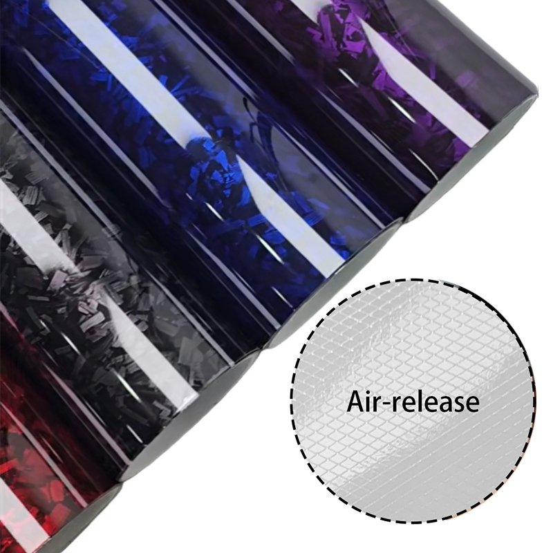 PET Forging Red Sticker Car Vinyl Wrap High Quality Protect Car Paint Glossy Forged Carbon Fiber Casting Car Outer Film