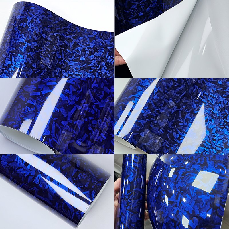 PET Forging Red Sticker Car Vinyl Wrap High Quality Protect Car Paint Glossy Forged Carbon Fiber Casting Car Outer Film