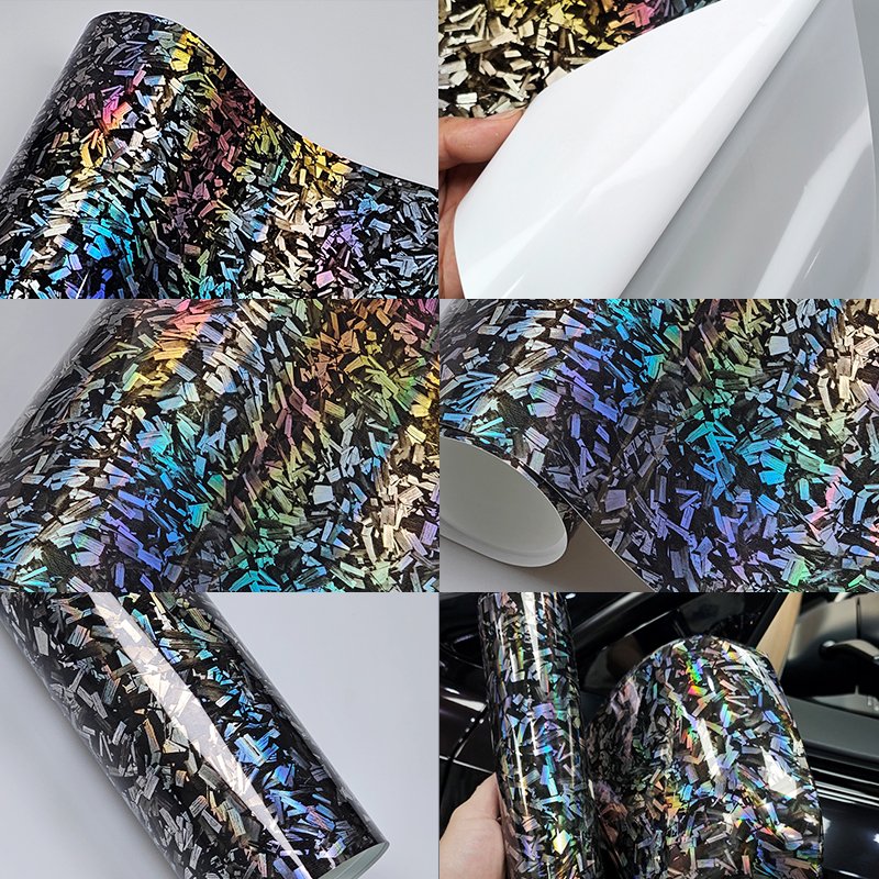 PET Forging Red Sticker Car Vinyl Wrap High Quality Protect Car Paint Glossy Forged Carbon Fiber Casting Car Outer Film