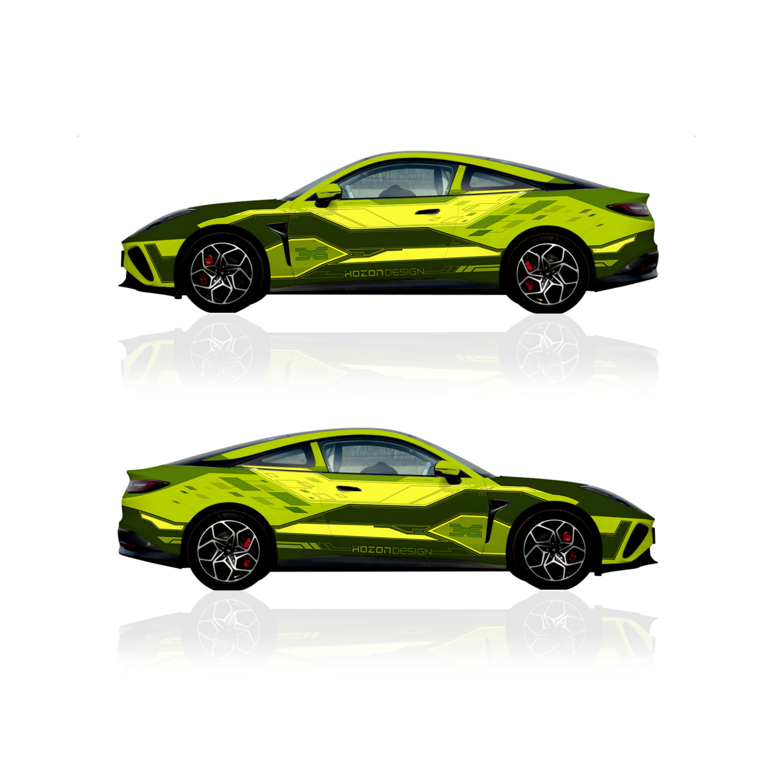 Personalized Gradient Painted Car Film Sticker Auto Vinyl Wrap Protective Color Change Graffiti Customized Automobile Decoration
