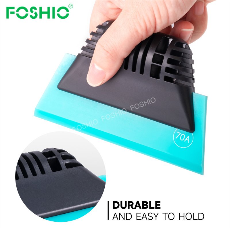 Foshio Customize Logo 70A 80A 90A Durometer Rubber Vinyl Squeegee Blade Scraper For Car Film install
