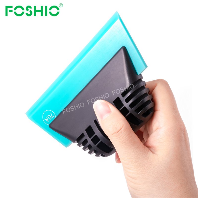 Foshio Customize Logo 70A 80A 90A Durometer Rubber Vinyl Squeegee Blade Scraper For Car Film install