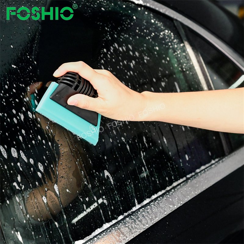 Foshio Customize Logo 70A 80A 90A Durometer Rubber Vinyl Squeegee Blade Scraper For Car Film install