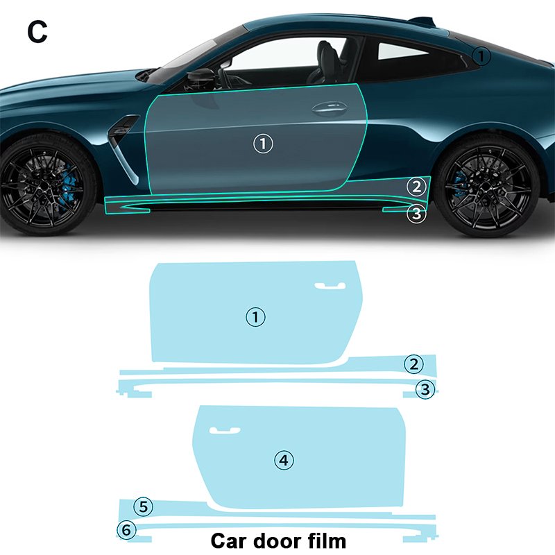 For BMW M4 Coupe G82 2021 2022 2023 2024 each part of TPU PPF pre-cut car film anti-scratch self-repairing transparent film