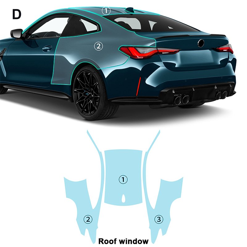 For BMW M4 Coupe G82 2021 2022 2023 2024 each part of TPU PPF pre-cut car film anti-scratch self-repairing transparent film