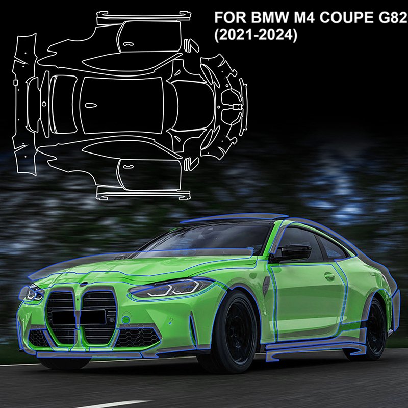 For BMW M4 Coupe G82 2021 2022 2023 2024 each part of TPU PPF pre-cut car film anti-scratch self-repairing transparent film