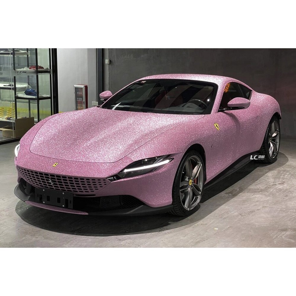 Fashion Flash Diamond Color Purple Pink Champagne Gold Blue Black Silver Matte Car Vinyl Wrap Film Glitter Car