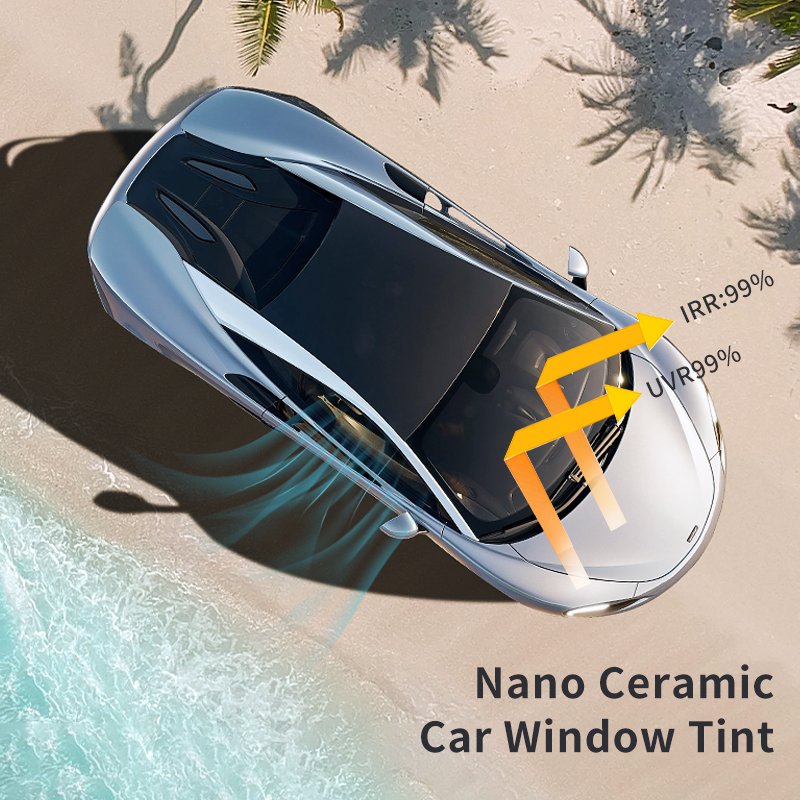 IRR99% UVR99% Heat Control High Heat Resistant Tinted Uv Nano Ceramic Car Safety Window Film