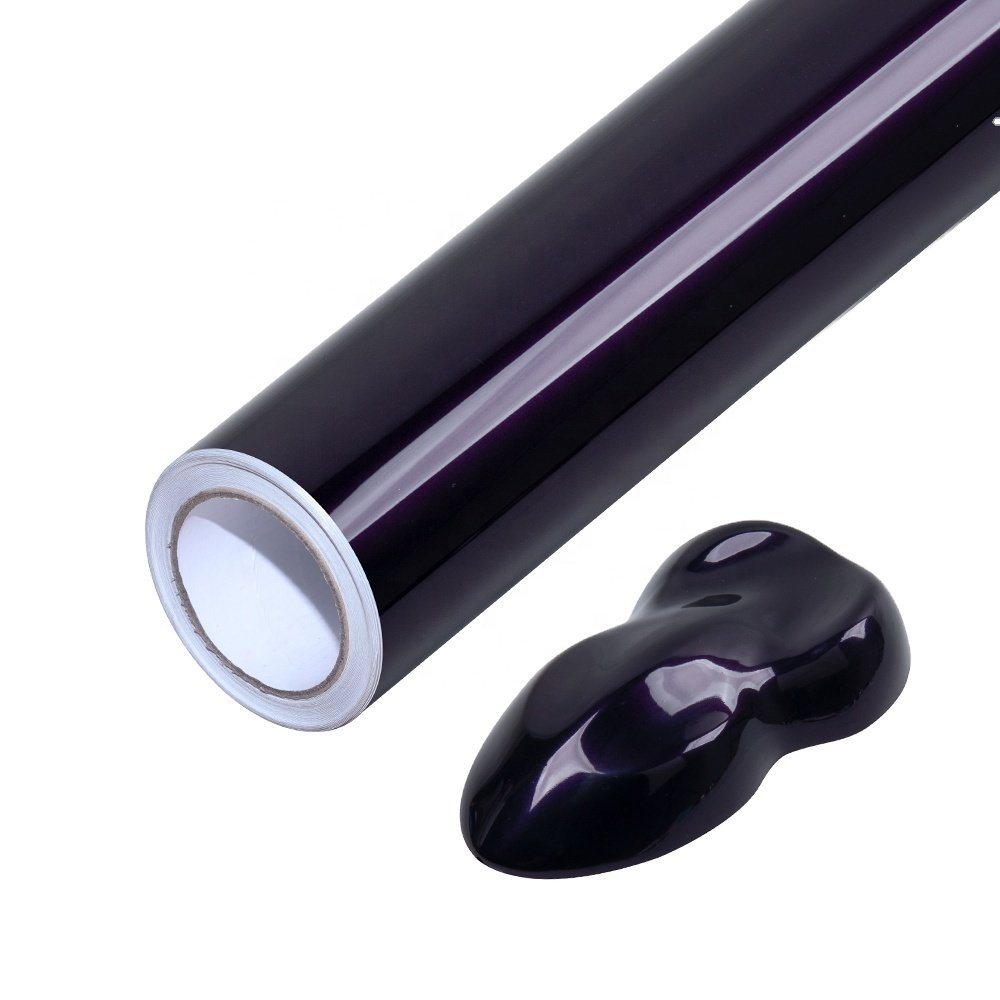 1.52x18M Made In China Vinyl Wrap Car Stickers PET Metallic Shadow Purple Vinyl Wrap Rolls For Car