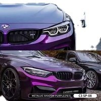 1.52x18M Made In China Vinyl Wrap Car Stickers PET Metallic Shadow Purple Vinyl Wrap Rolls For Car