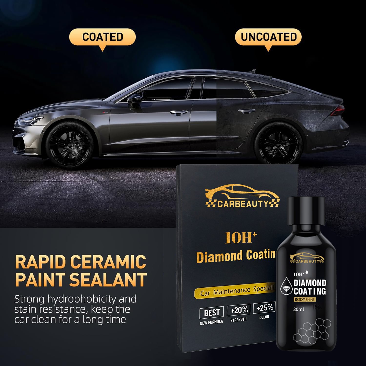 10H Diamond Nano Liquid Scratch Protection Coating High Gloss Hydrophobic Car Ceramic Coating