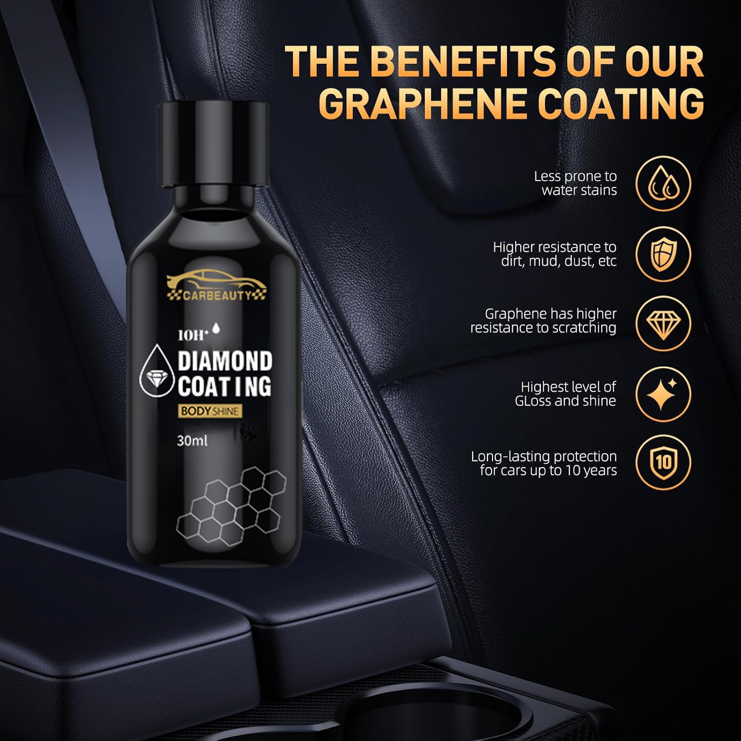10H Diamond Nano Liquid Scratch Protection Coating High Gloss Hydrophobic Car Ceramic Coating