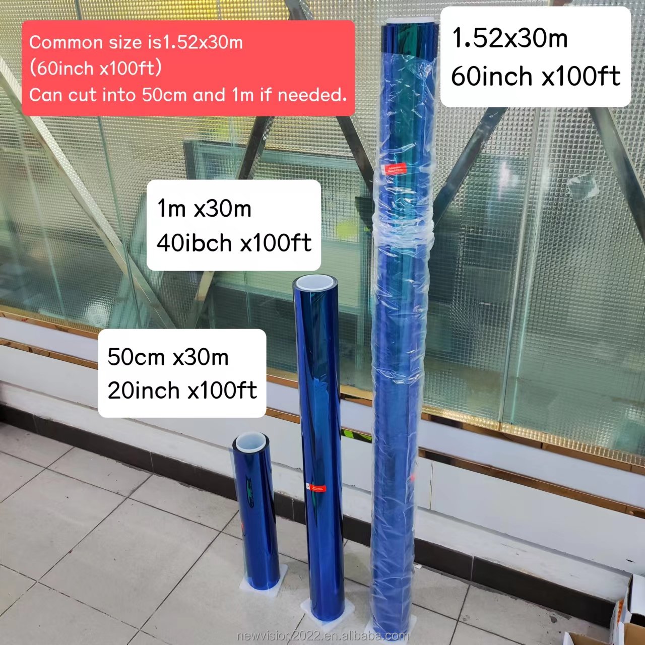 85% 70% 60% 20%vlt Chameleon Film PET Blue Window Sticker Car Tint Window Film V Kool Window Film Free sample
