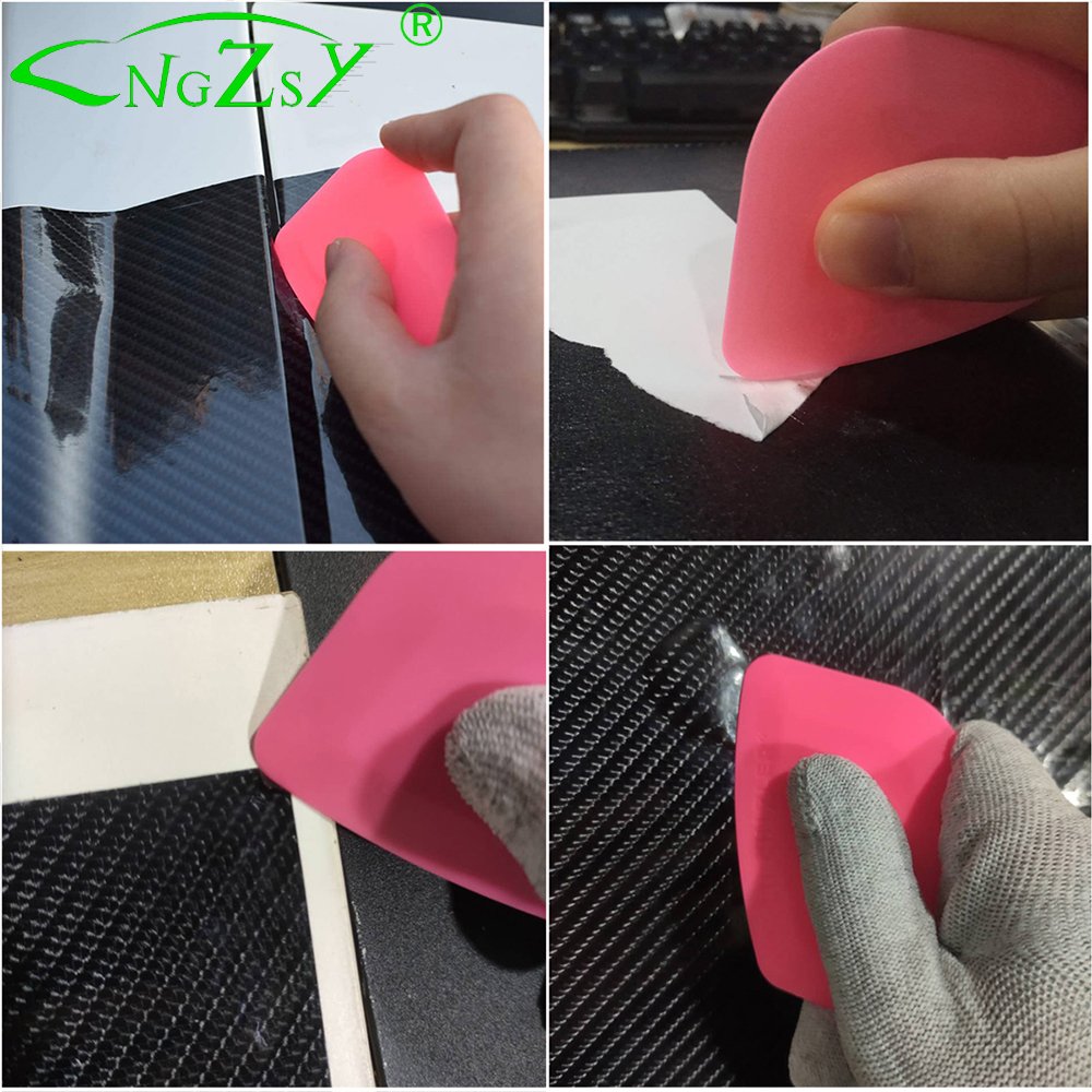 Small Mini Pink Squeegee Vinyl Wrap Snow Scraper Car Stickers Tints Home cleaning Tools Automobile Wrapping Applicator A25